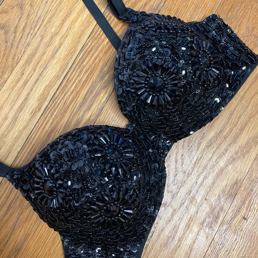 Bellydance Beaded Black Bra 34B
